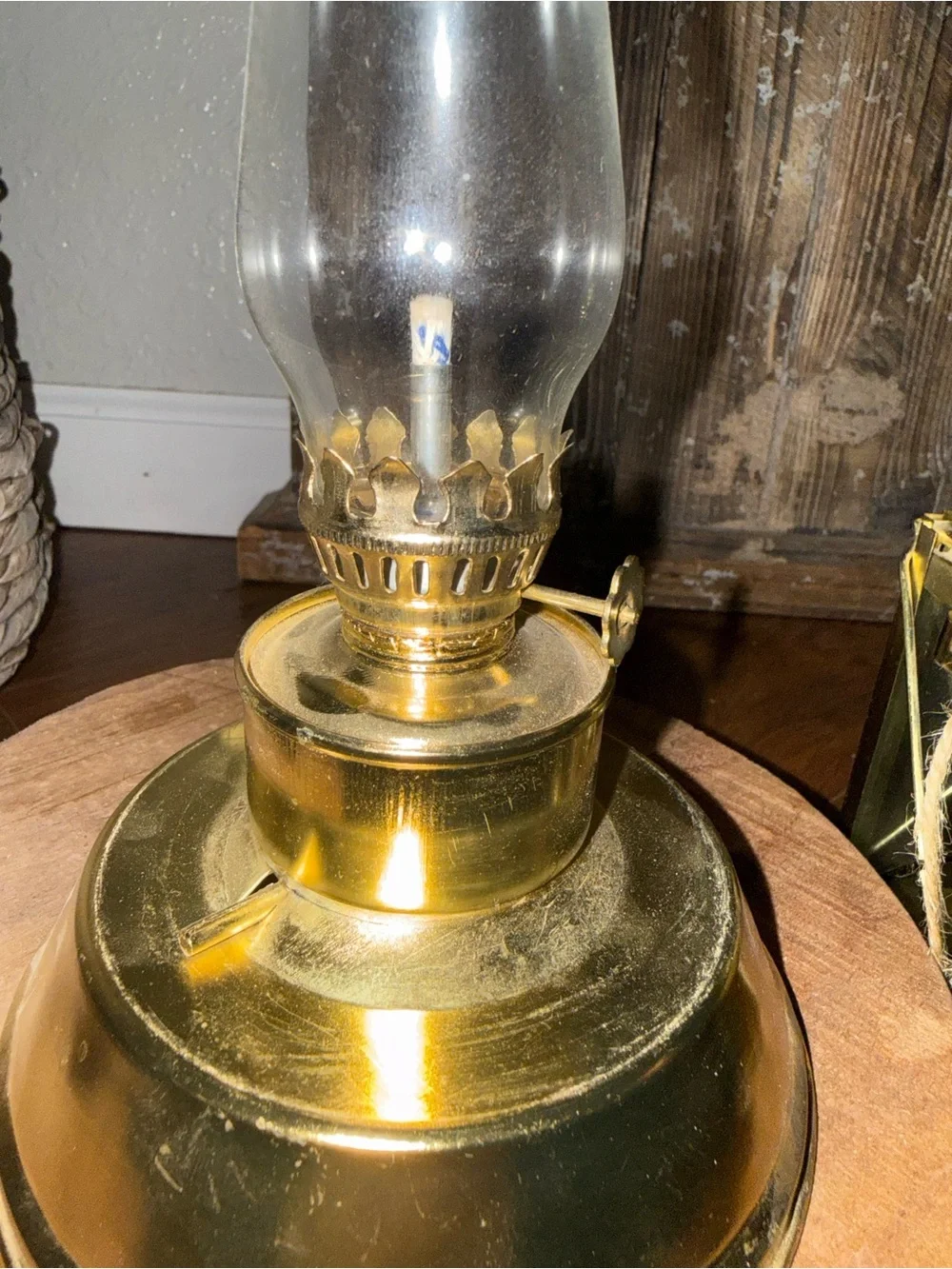 Ship Lantern Nautical Brass Color Oil Lamp 9 In Tall